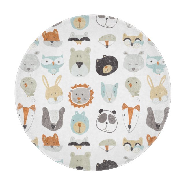 Friendly Faces | Cute Animal Portraits Cutting Board (Front)