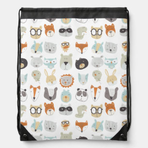 Friendly Faces   Cute Animal Portraits Drawstring Bag