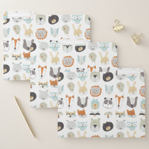 Friendly Faces Cute Animal Portraits File Folder