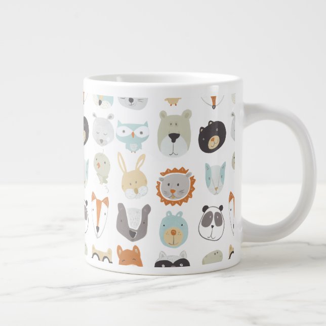 Friendly Faces | Cute Animal Portraits Giant Coffee Mug (Right)