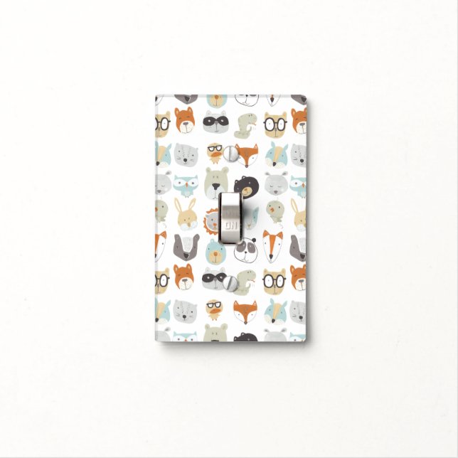 Friendly Faces | Cute Animal Portraits Light Switch Cover (In Situ)