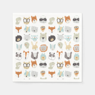Friendly Faces   Cute Animal Portraits Napkins