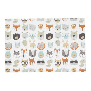 Friendly Faces Cute Animal Portraits Placemat