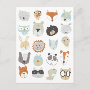 Friendly Faces Cute Animal Portraits Postcard