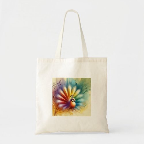 Friendly Fan Bird 270624AREF112 _ Watercolor Tote Bag