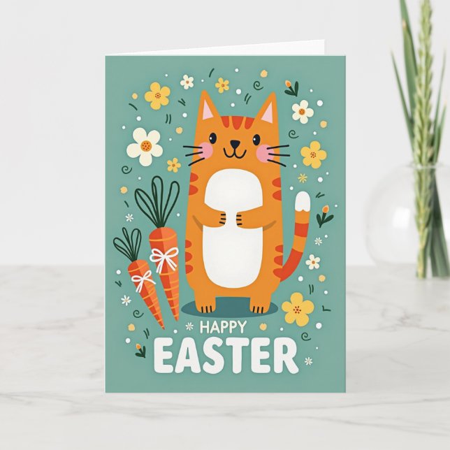 Friendly Feline Celebration Card (Front)