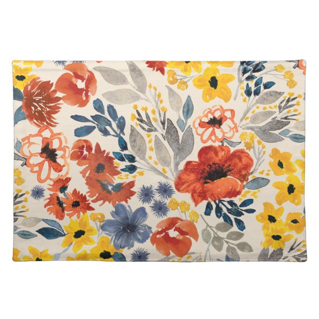 Friendly floral for casual dining or entertaining cloth placemat (Front)