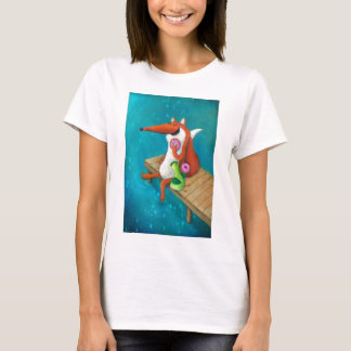 Friendly Fox and Chicken eating donuts T-Shirt