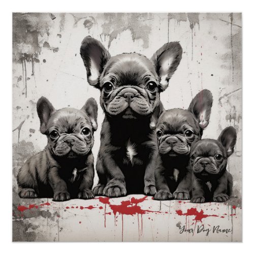 Friendly French Bulldog Puppy Dogs  002 _ Raimon P Poster