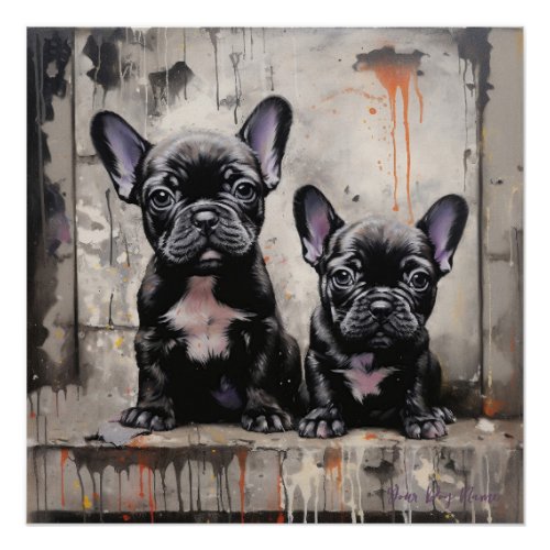 Friendly French Bulldog Puppy Dogs  003 _ Raimon P Poster