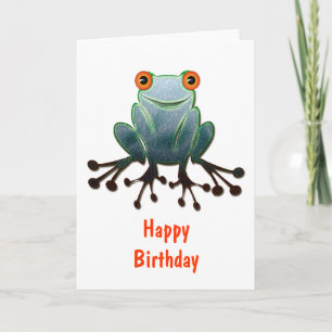 Friendly Frog Birthday Card