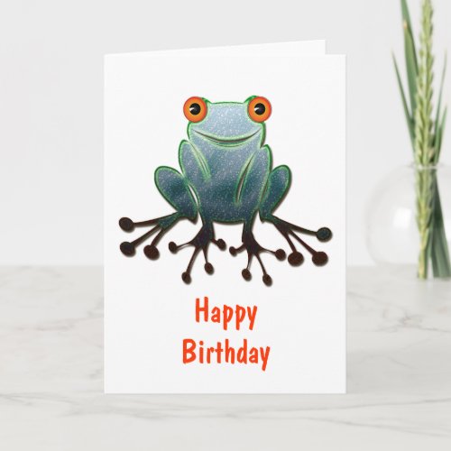 Friendly Frog Birthday Card