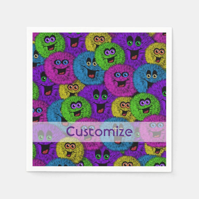 Friendly Fuzzles Cute Creatures Napkins (Front)