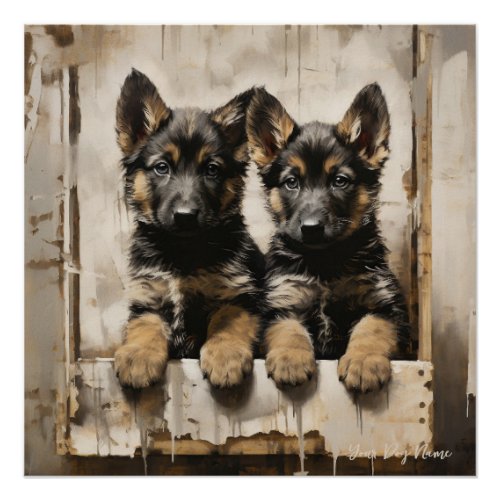 Friendly German Shepherd Puppy Dogs  002 _ Raimon  Poster