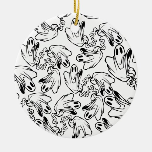 Friendly Ghost Floating Your Way Ceramic Ornament