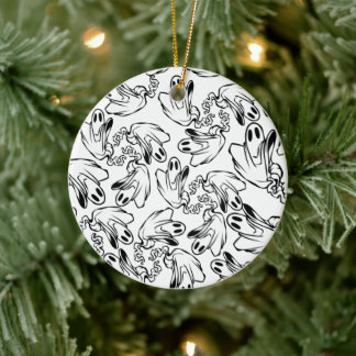 Friendly Ghost Floating Your Way! Ceramic Ornament