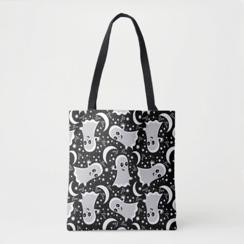 Friendly Ghost Goes Boo Funny Halloween Tote Bag
