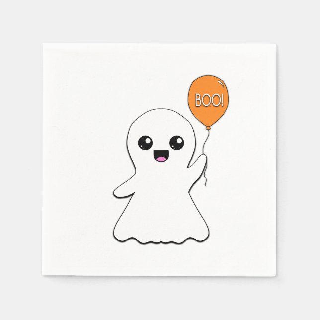 Friendly Ghost Greetings Napkins (Front)