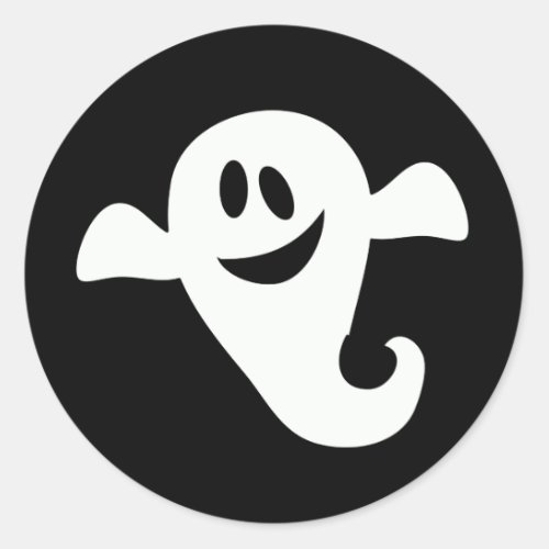 Friendly Ghost Halloween Classic Round Sticker