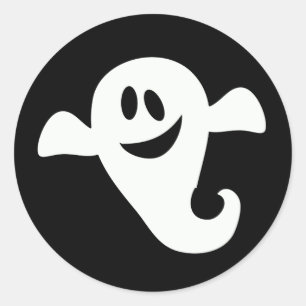 Friendly Ghost Halloween Classic Round Sticker