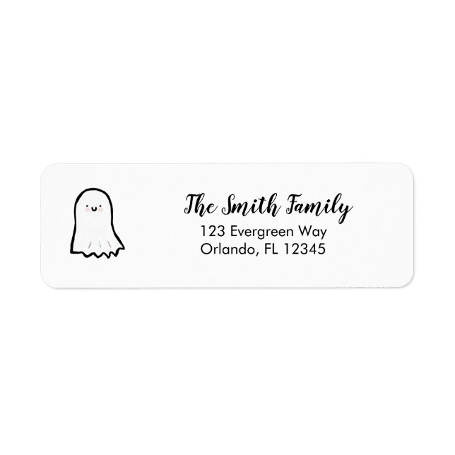 Friendly Ghost Halloween Spooky Label (Front)