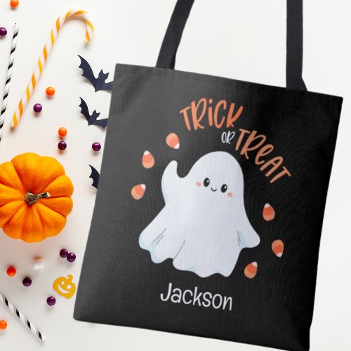 Friendly Ghost Halloween Trick or Treat Tote Bag