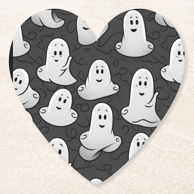 Friendly Ghost Paper Coaster (Front)