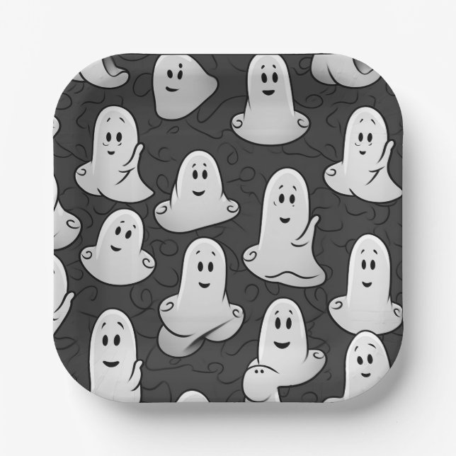 Friendly Ghost Paper Plates (Front)