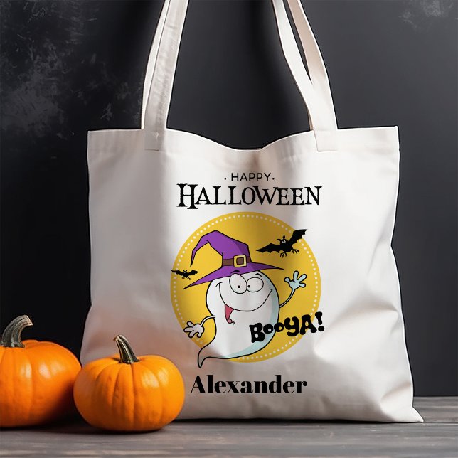 Friendly Ghost Personalized Halloween Tote Bag (Creator Uploaded)