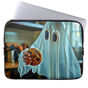 Friendly Ghost With Cookie Laptop Sleeve