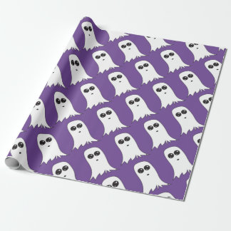 Friendly Ghost with purple background Wrapping Paper