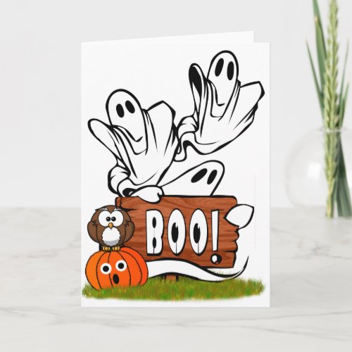 Friendly Ghosts and Pals Halloween Card