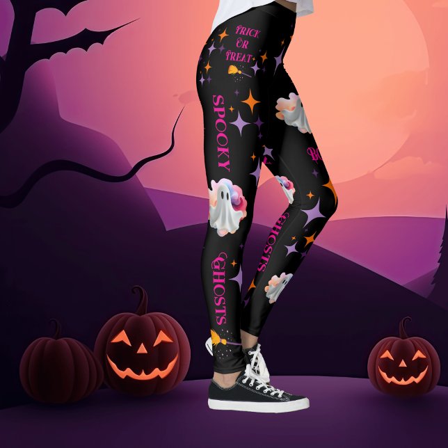 Friendly Ghosts Colorful Halloween Leggings (Creator Uploaded)