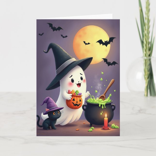 Friendly Ghosts Halloween Card (Front)