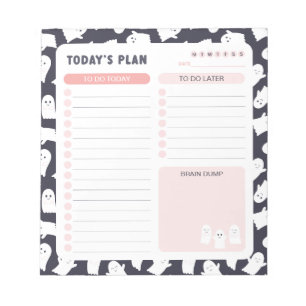 Friendly Ghosts Halloween Daily To Do List Planner Notepad