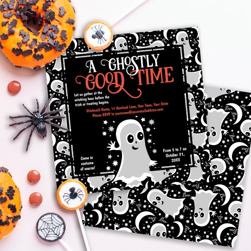 Friendly Ghosts Halloween Party or Haunted House Invitation