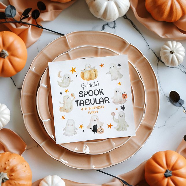 Friendly Ghosts Spooktacular Kids Birthday Party Napkins (Creator Uploaded)