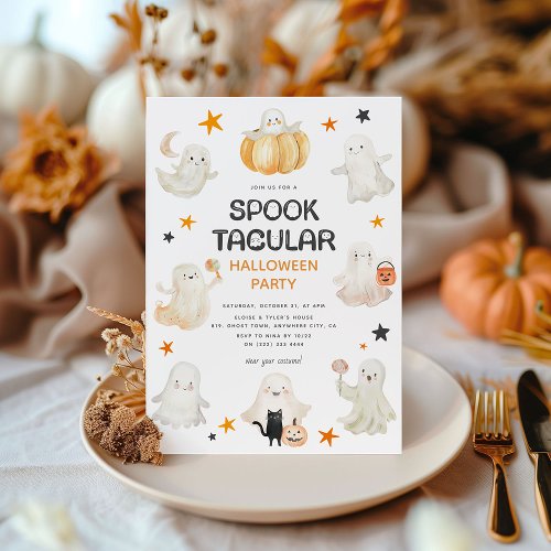 Friendly Ghosts Spooktacular Kids Halloween Party Invitation