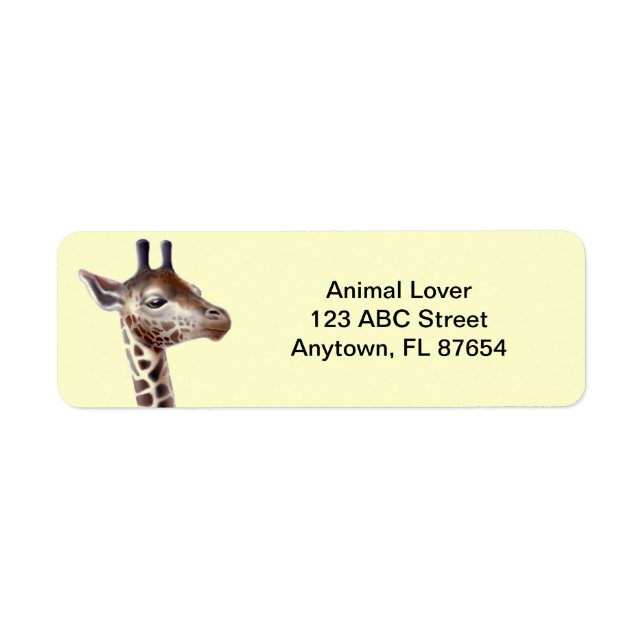 Friendly Giraffe Customizable Label (Front)
