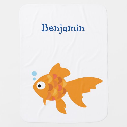 Friendly Gold Fish Illustration Baby Blanket