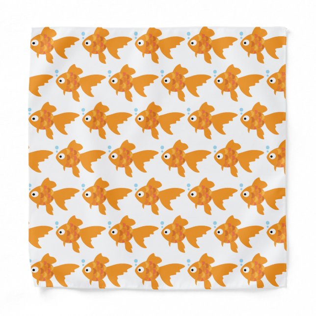 Friendly Gold Fish Illustration Bandana (Front)