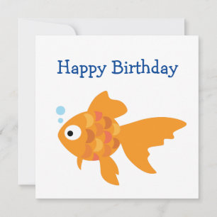 Friendly Gold Fish Illustration Card