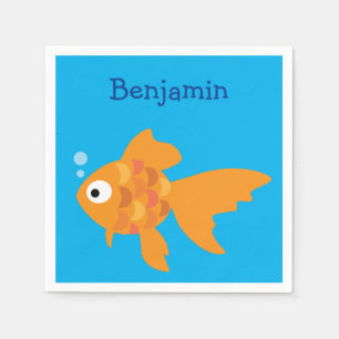 Friendly Gold Fish Illustration Napkins