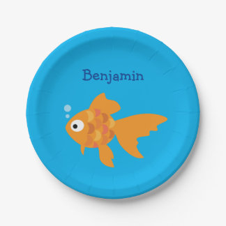Friendly Gold Fish Illustration Paper Plates