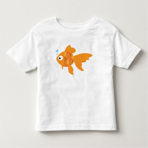 Friendly Gold Fish Illustration Toddler T_shirt