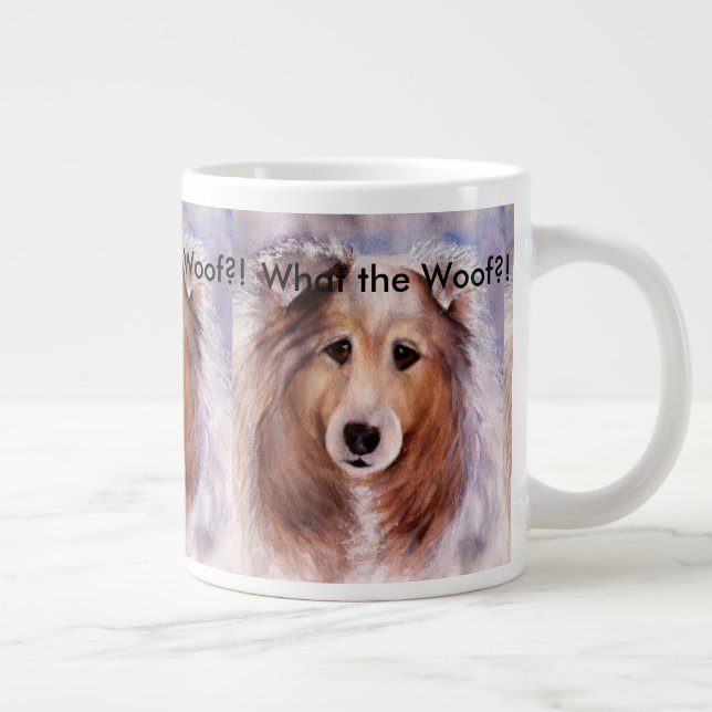 FRIENDLY GOLDEN COLLIE DOG LARGE COFFEE MUG (Right)