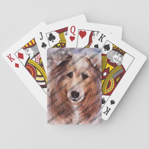 FRIENDLY GOLDEN COLLIE PLAYING CARDS