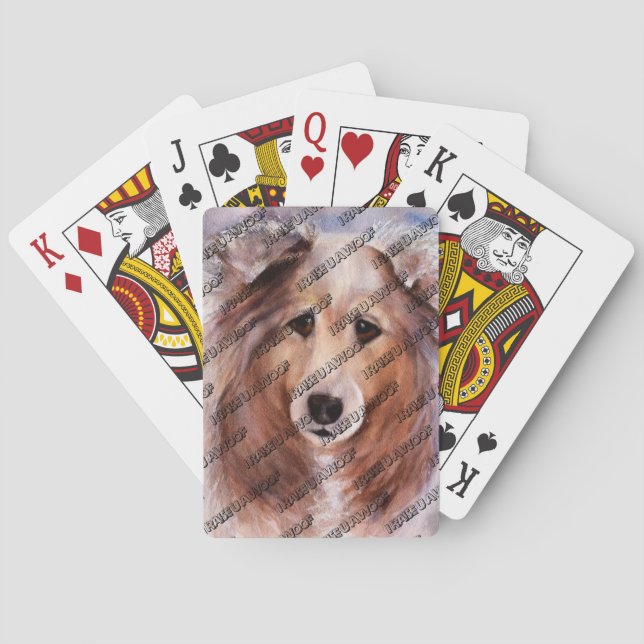 FRIENDLY GOLDEN COLLIE POKER CARDS (Back)