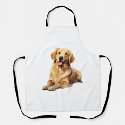 Friendly Golden Retriever Smile _ Loyal Dog Portra Apron