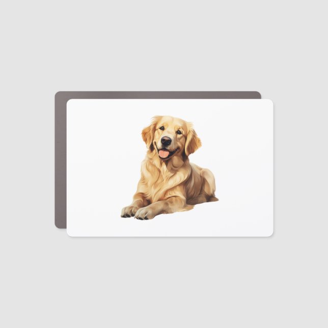 Friendly Golden Retriever Smile - Loyal Dog Portra Car Magnet (Front)